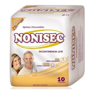NONISEC APOSITO P/INCONTINENCIA LEVE x 10u UNISEX